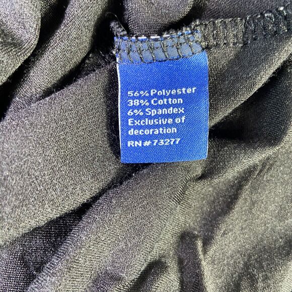 Apt 9 Women Black Blouse Top Size XL Bell 3/4 Sleeve Floral Stretch - Picture 7 of 11